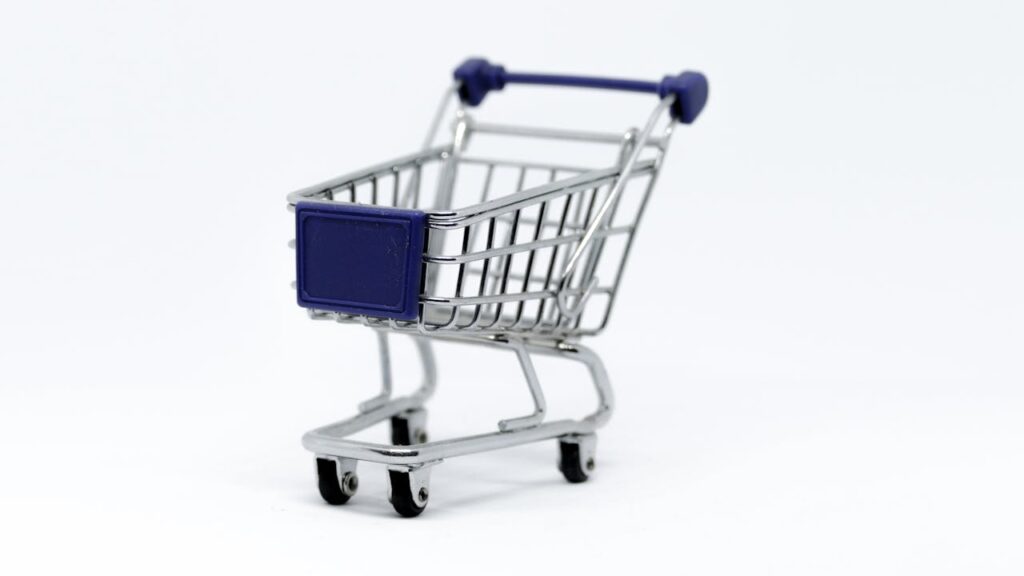 gray steel shopping cart 953864